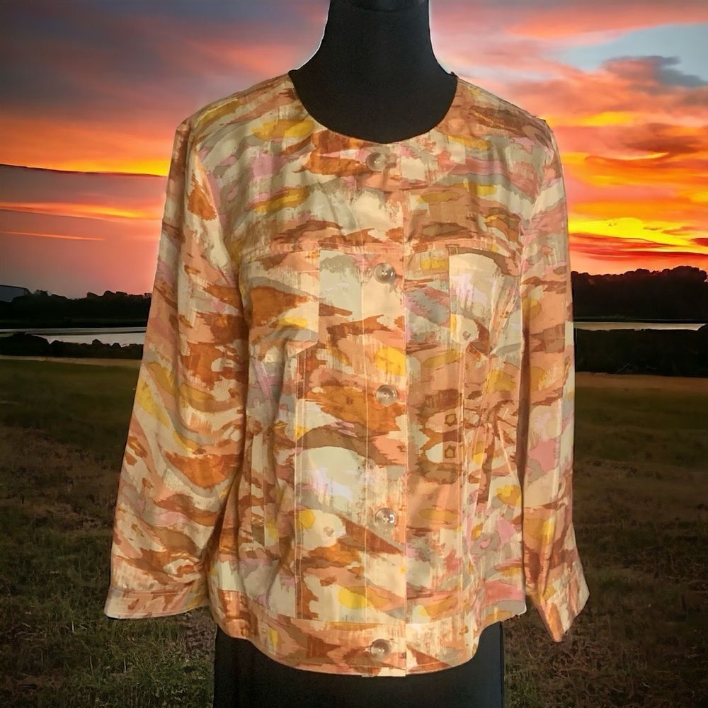 Pendleton Button Down Shacket Watercolor Silk Siz… - image 4